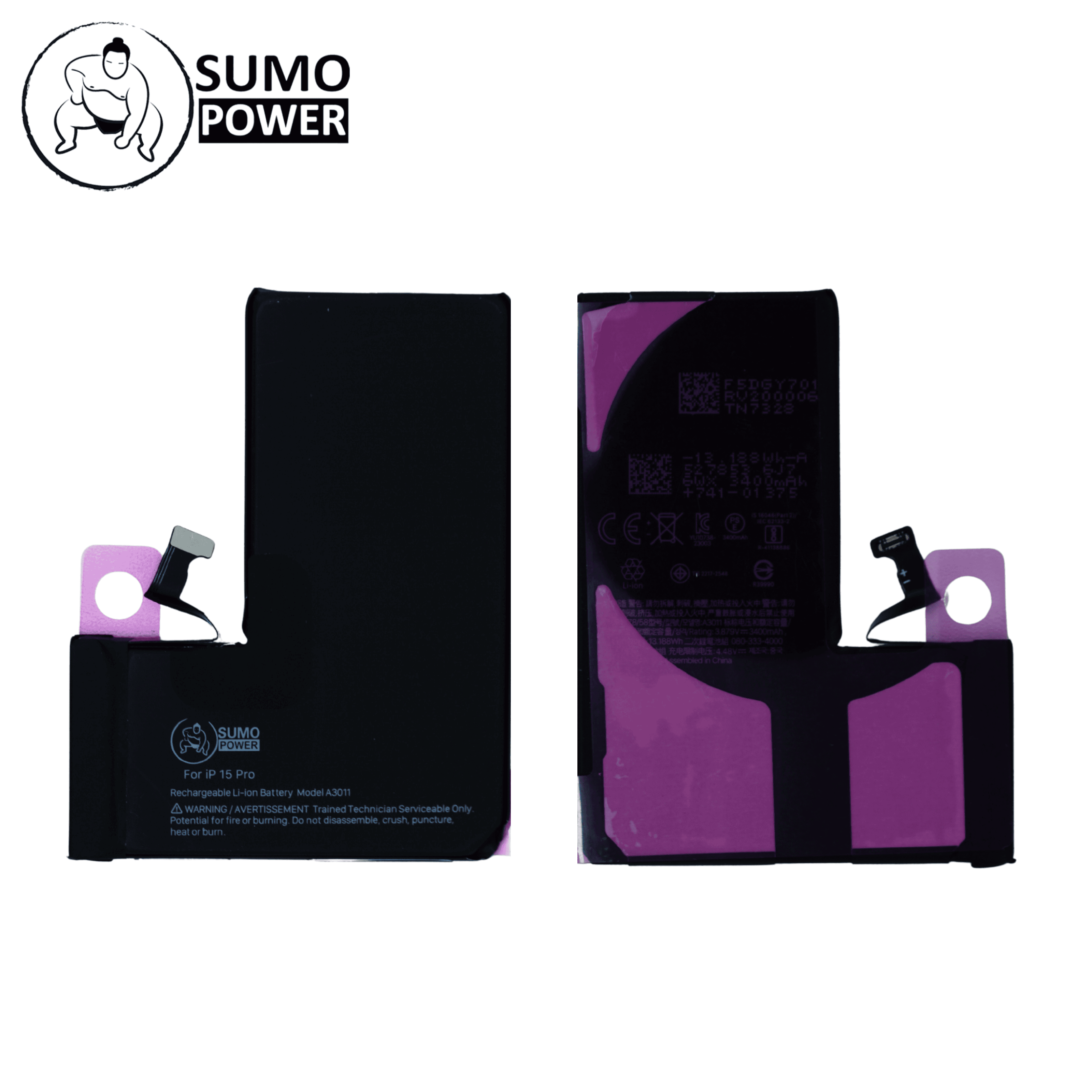Baterai Sumopower iPhone 15 Pro