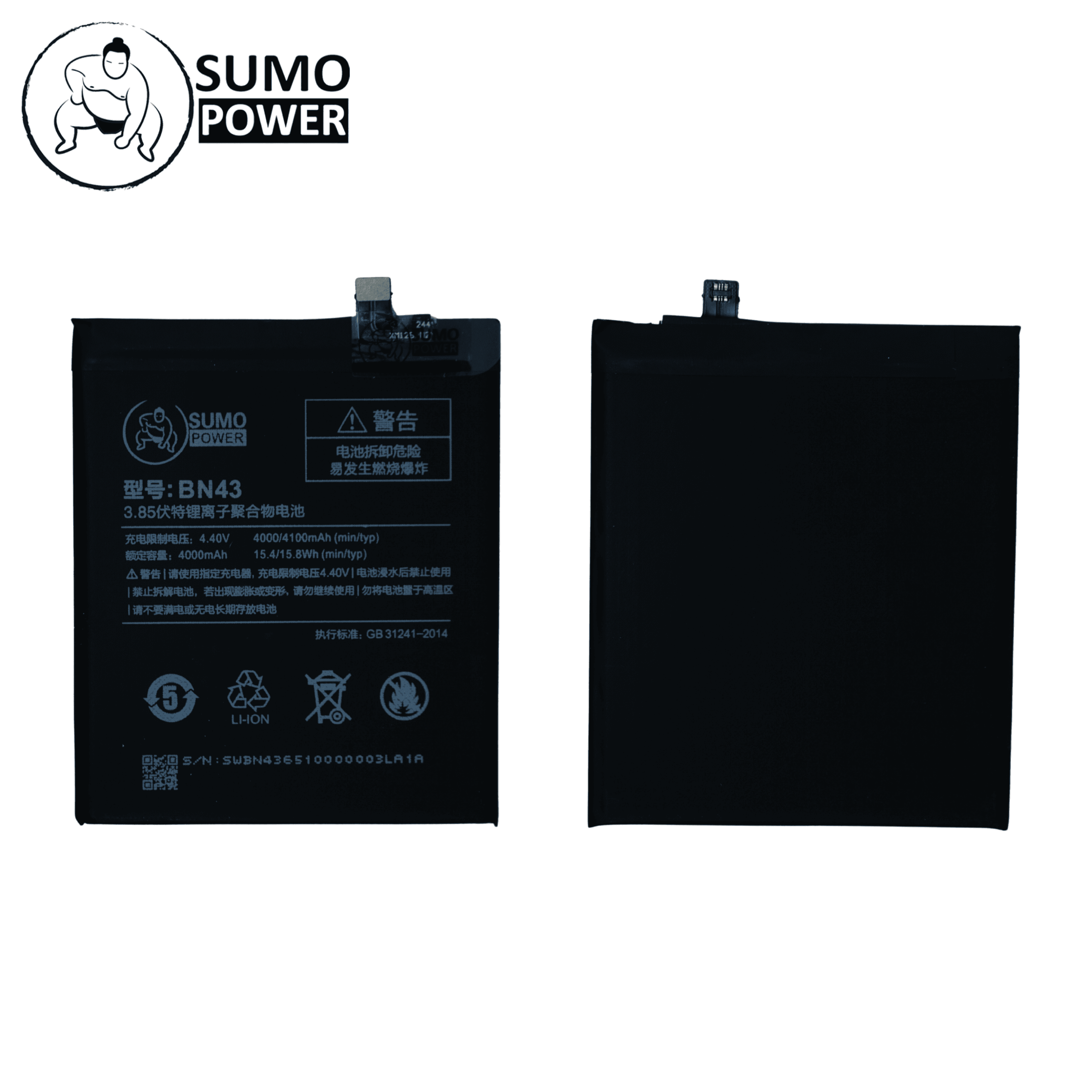 Baterai Sumopower Redmi Note 4 Snapdragon / Note 4x Snapdragon BN43