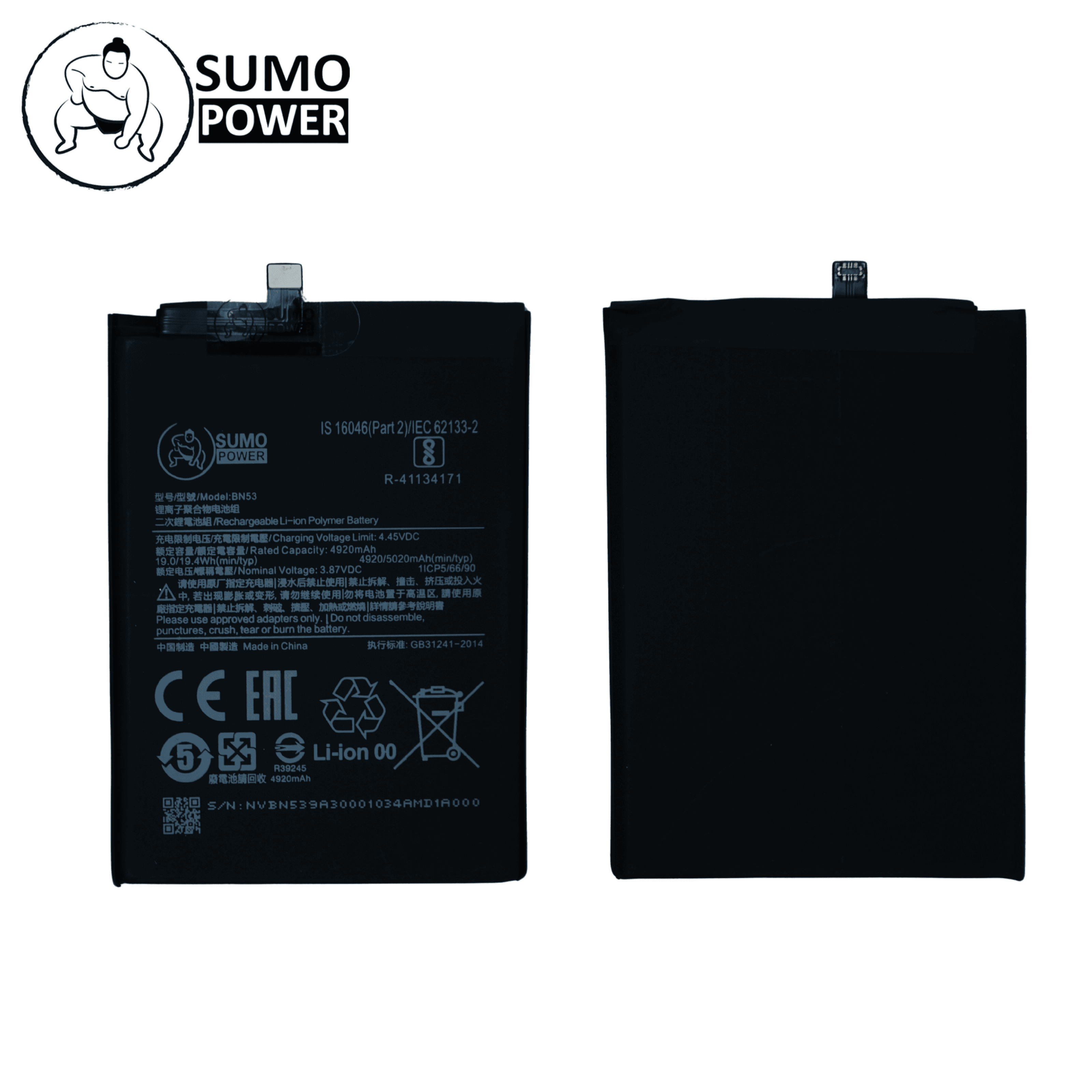 Baterai Sumopower Redmi Note 9 Pro / Note 10 Pro 4G BN53