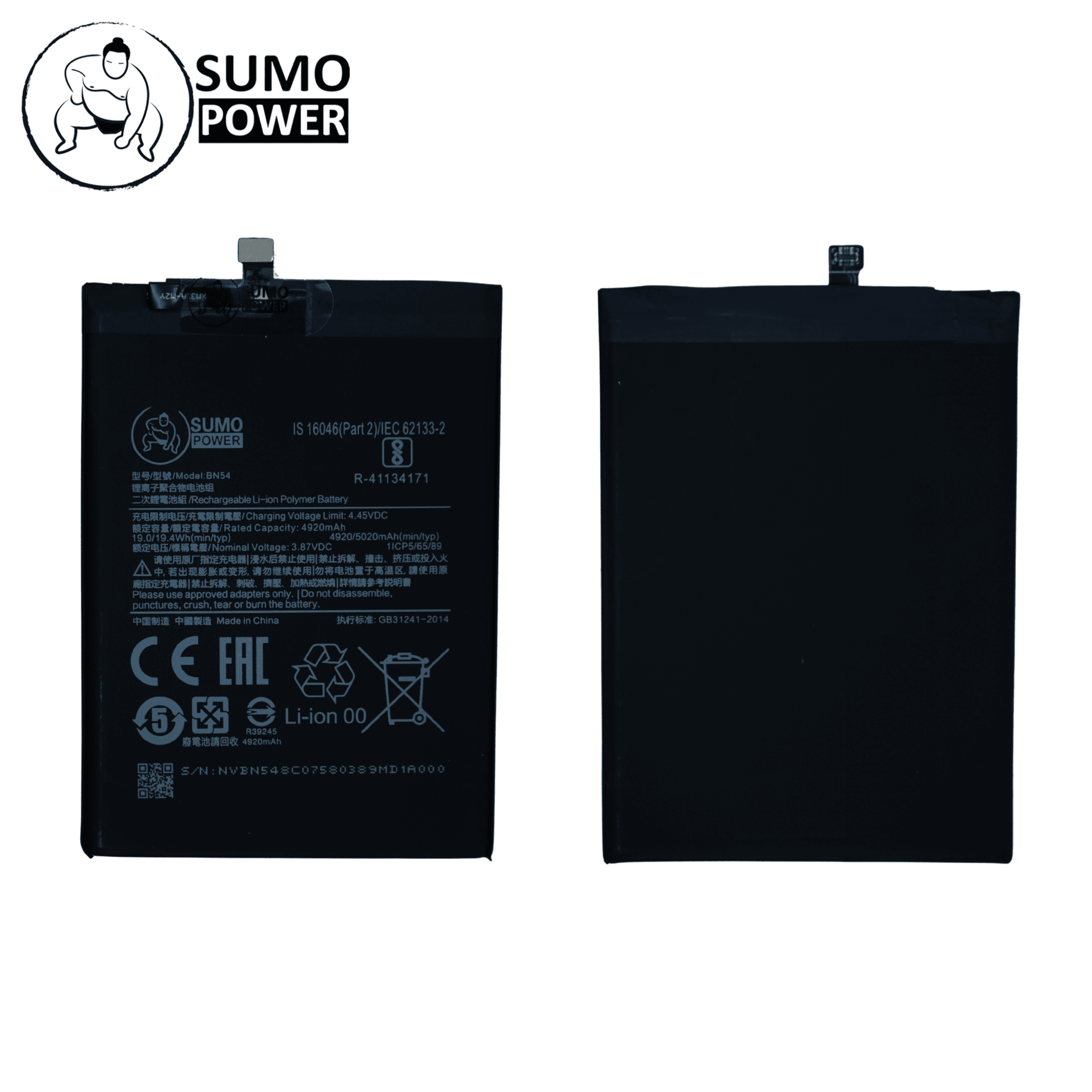 Baterai Sumopower Redmi Note 9 / Redmi 9 BN54