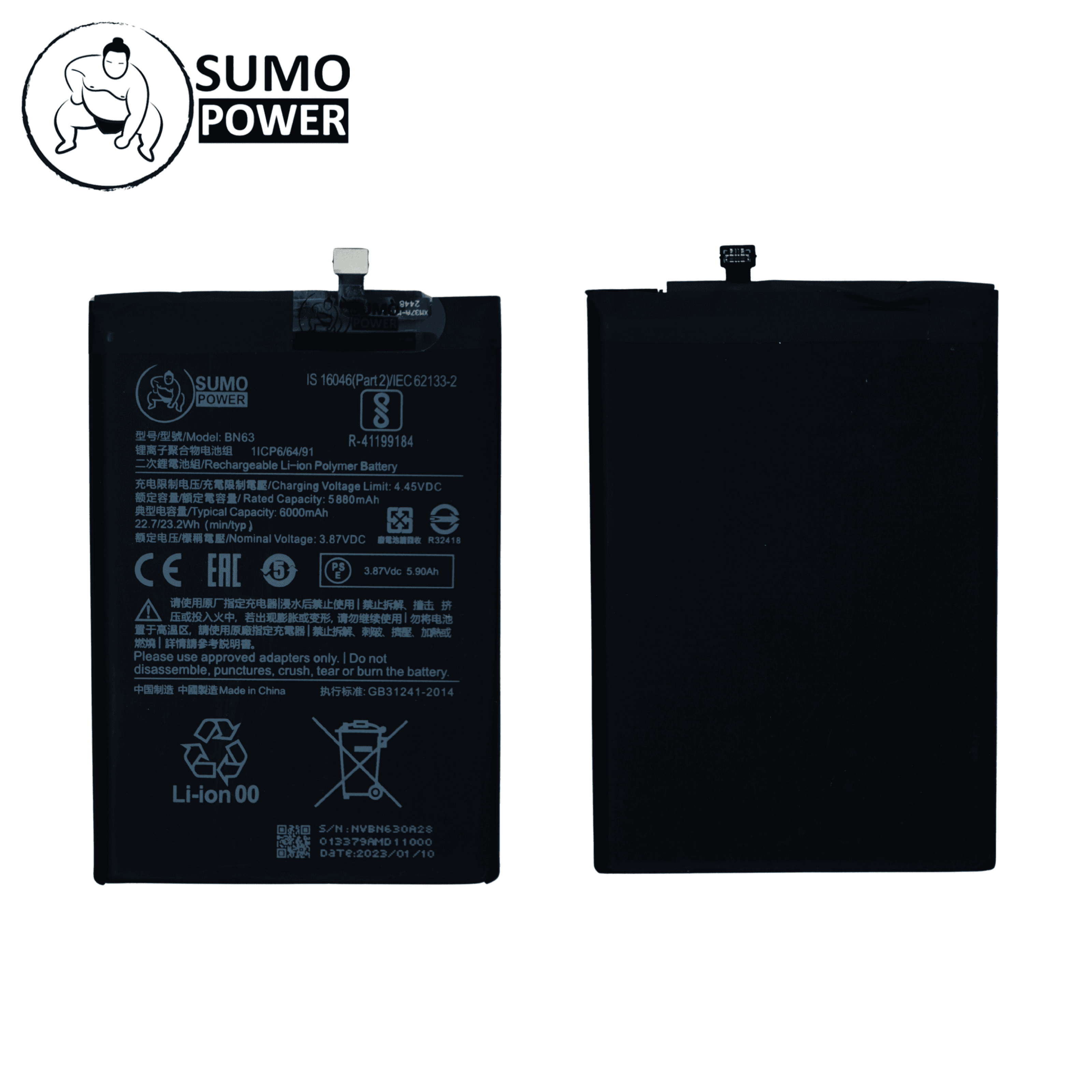 Baterai Sumopower Redmi 10 prime BN63